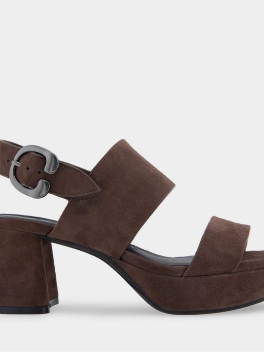 AEROSOLES Brown Suede Platform Block Heel Sandals